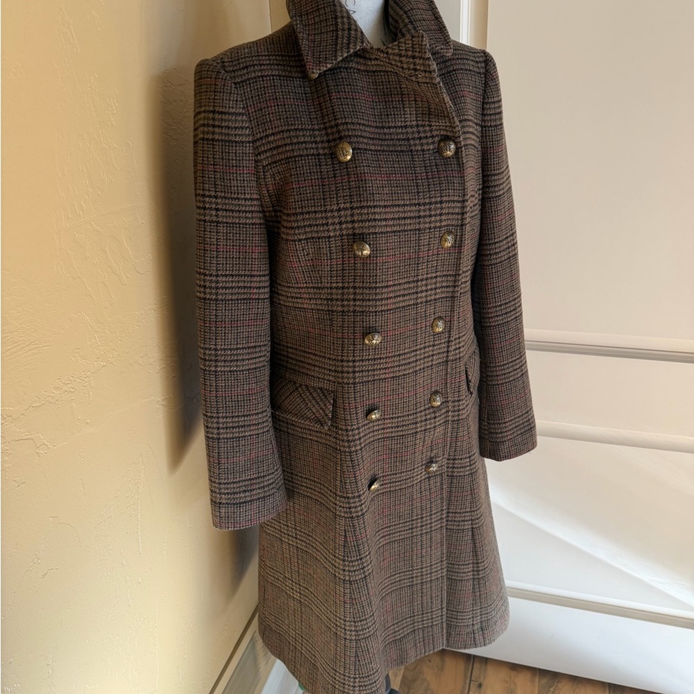 Polo Ralph Lauren Women's Brown Plaid Pea Coat
